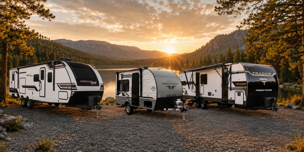 Roulottes American Spirit, Viking et Tracer dans un camping
